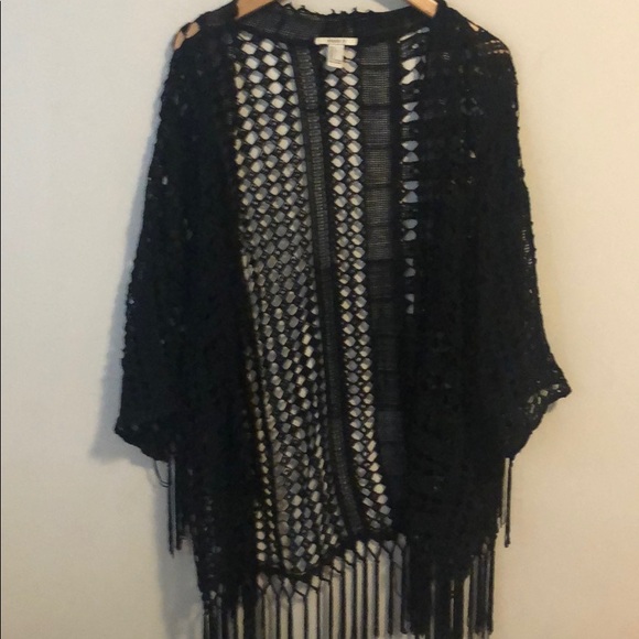 Forever 21 Black Bohemian Crochet Cardigan - Picture 2 of 8